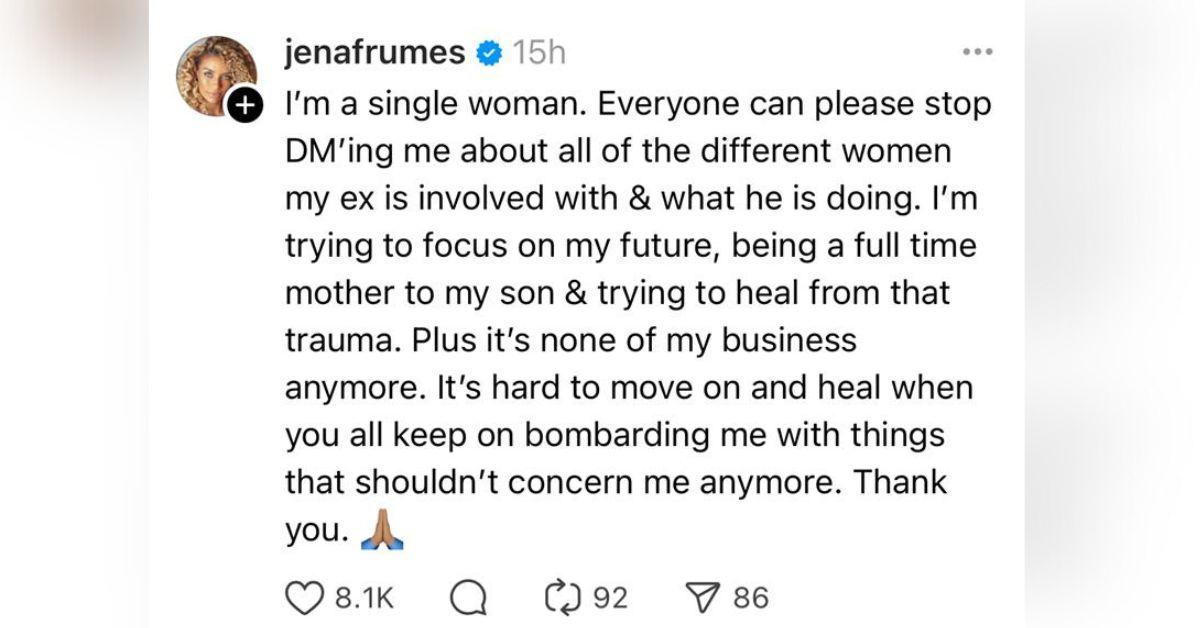 jenafrumes angry over dms