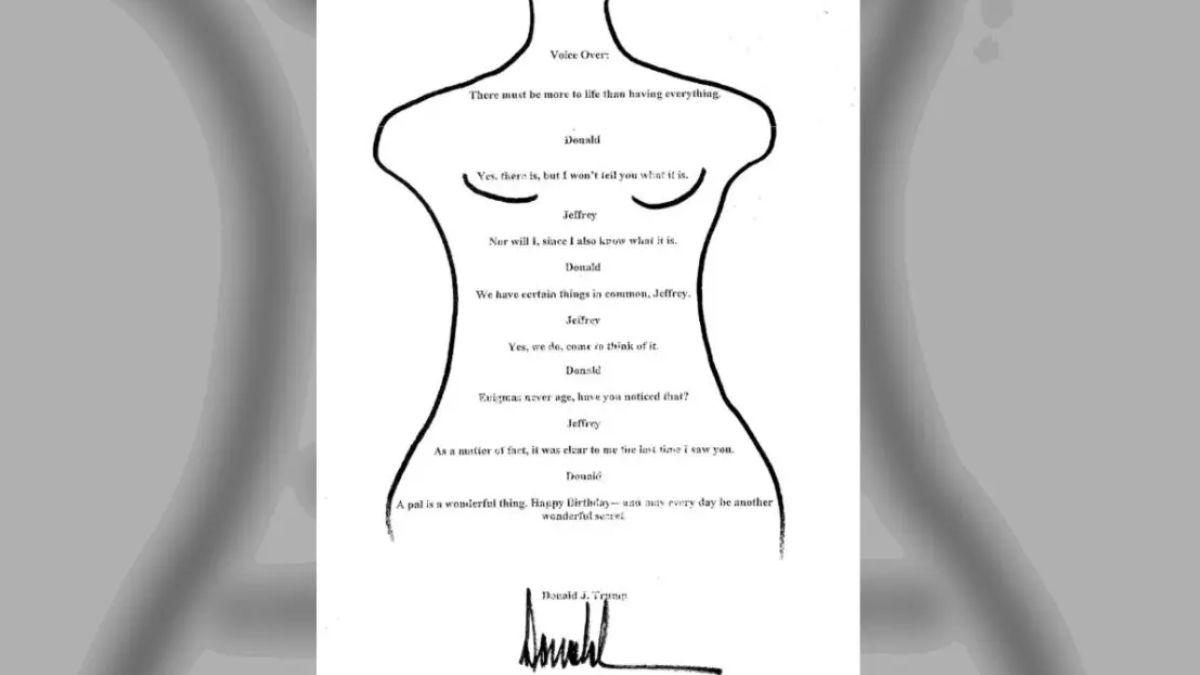 image of 'The Wall Street Journal' published the image of Trump's 2003 card to Epstein.