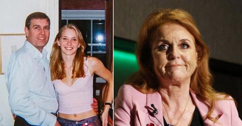 Split photo of ex-Prince Andrew, Virginia Giuffre and Sarah Ferguson