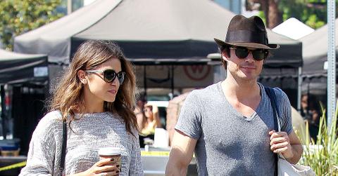 ***NO DAILY MAIL SALES*** Ian Somerhalder and his girlfriend Nikki Reed seen out at the farmers market in Studio City