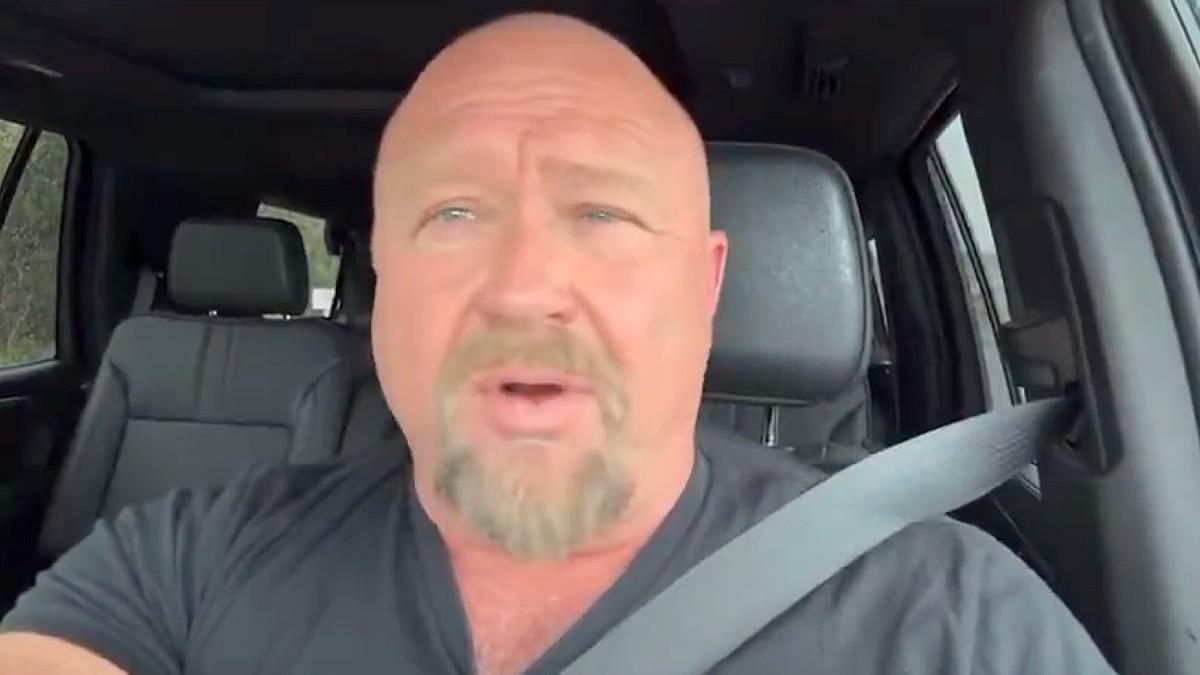 image of Alex Jones has been speaking out about the president lately. 