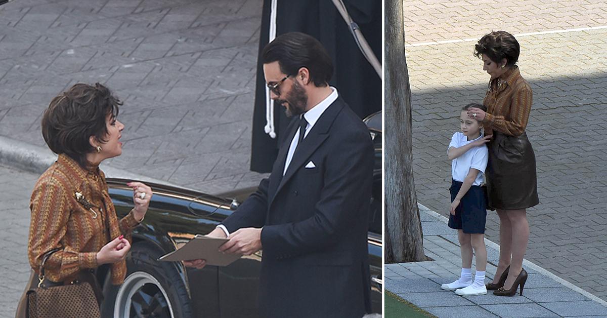 Lady Gaga And John Huston Film 'House Of Gucci' in Rome: Photos