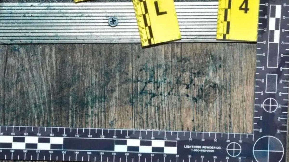 image of A latent shoe print was also uncovered inside the home.