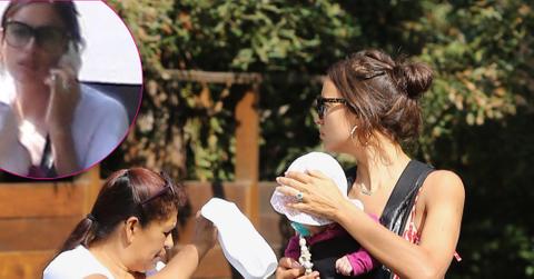 *EXCLUSIVE* New mum Irina Shayk takes baby daughter Lea de Seine for a morning walk!