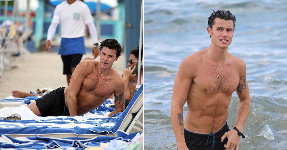 shawn mendes takes a dip in the ocean while in miami pp