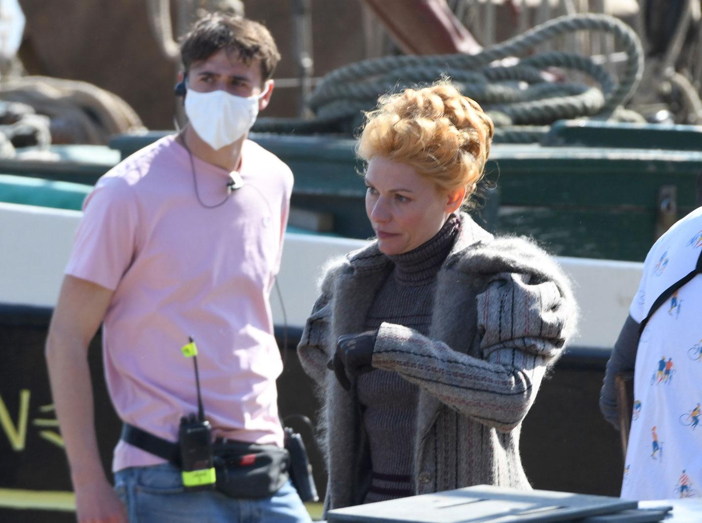 claire danes on the set of the essex serpent