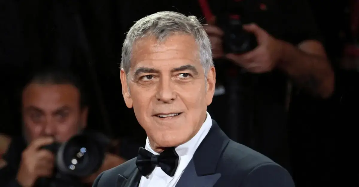 image of George Clooney told the president to stop 'name-calling' amid the Iran war. 