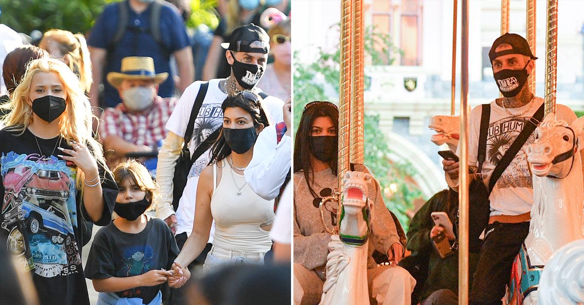 Kourtney Kardashian Travis Barker Take Blended Family To Disneyland