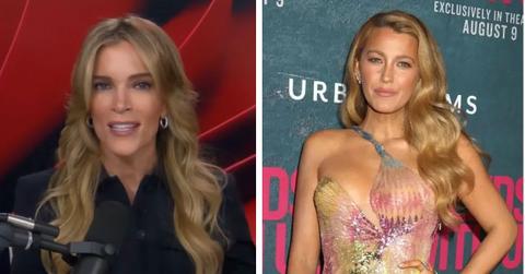 split photo of megyn kelly and blake lively