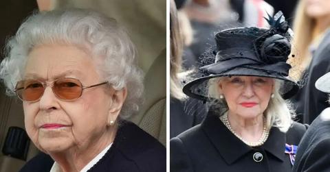 image split of the queen and Angela Kelly