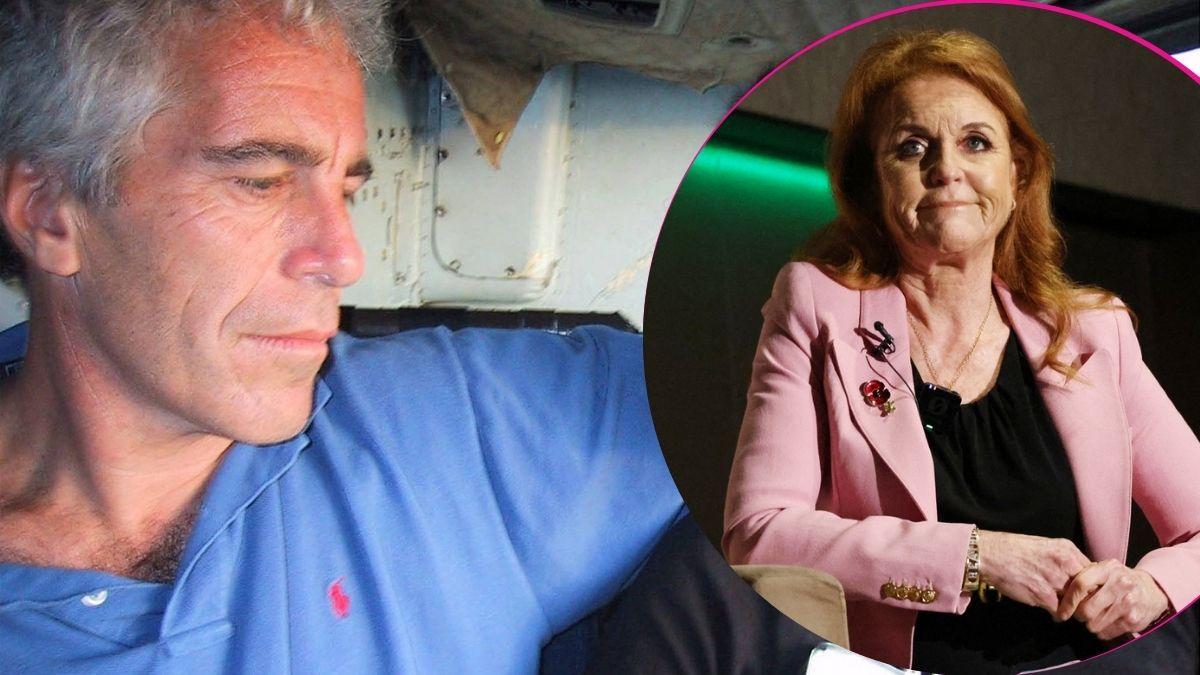 image of Jeffrey epstein, inset of Sarah Ferguson