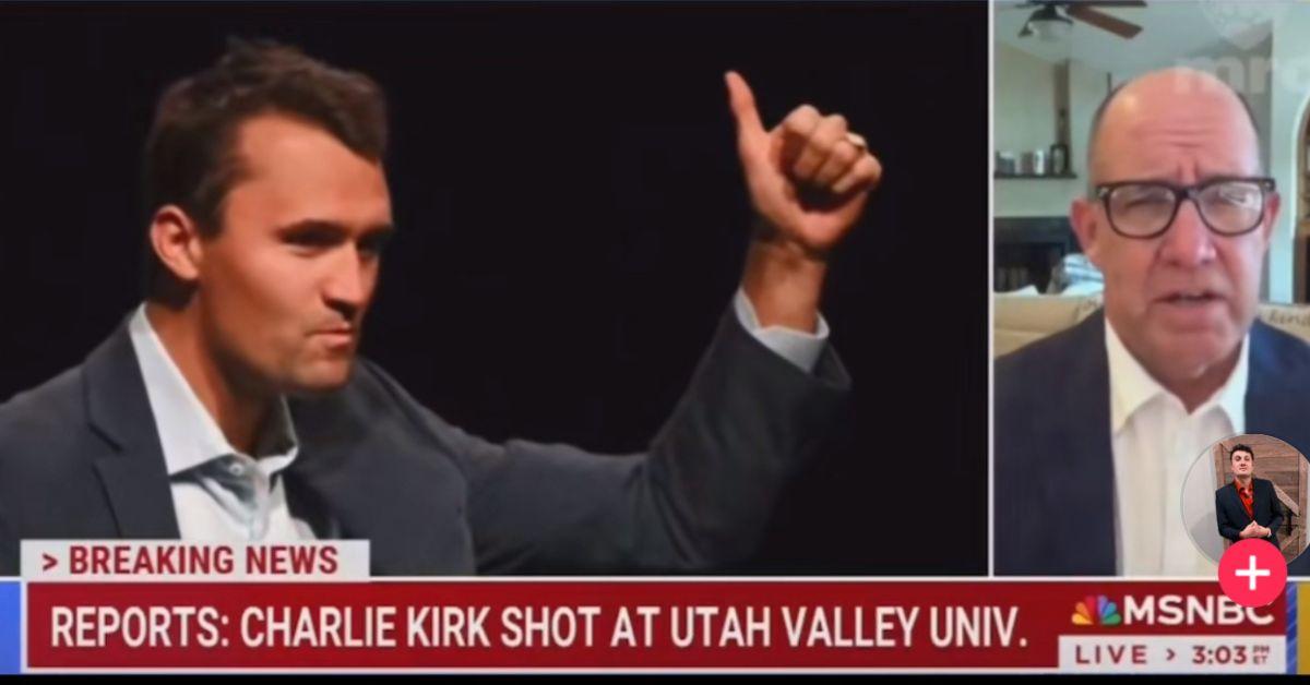 Photo of MSNBC broadcast on Charlie Kirk