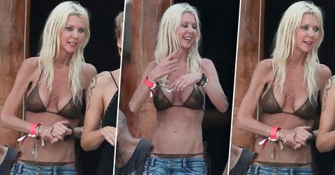 Tara reid scary skinny legs bikini shorts falling off ok pp