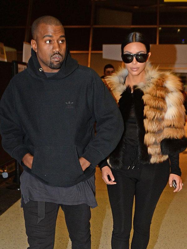 INF &#8211; Kim Kardashian and Kanye West catch a flight out of New York City