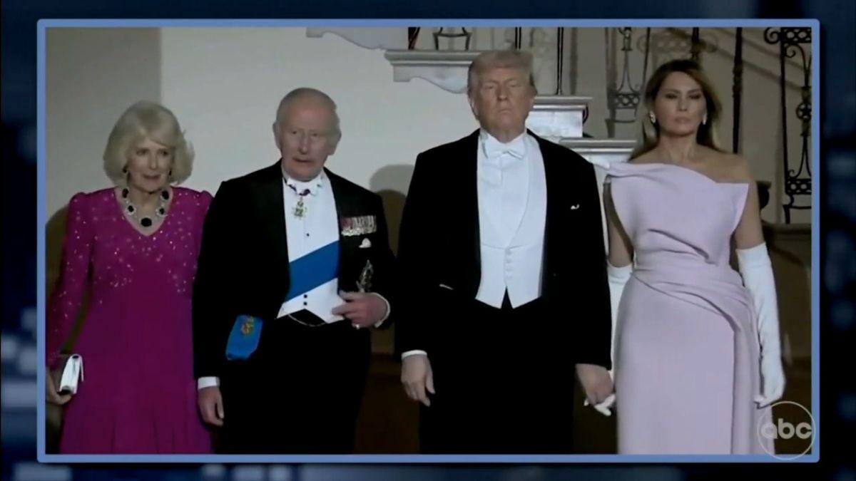 Photo of Donald Trump and Melania Trump made headlines for their entrance with King Charles and Queen Camilla. 