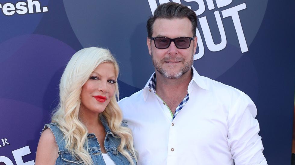 Tori Spelling and  Dean McDermott attends the premiere of Disney Pixar&#8217;s &#8216;Inside Out&#8217; at the El Capitan Theatre in Hollywood, California.