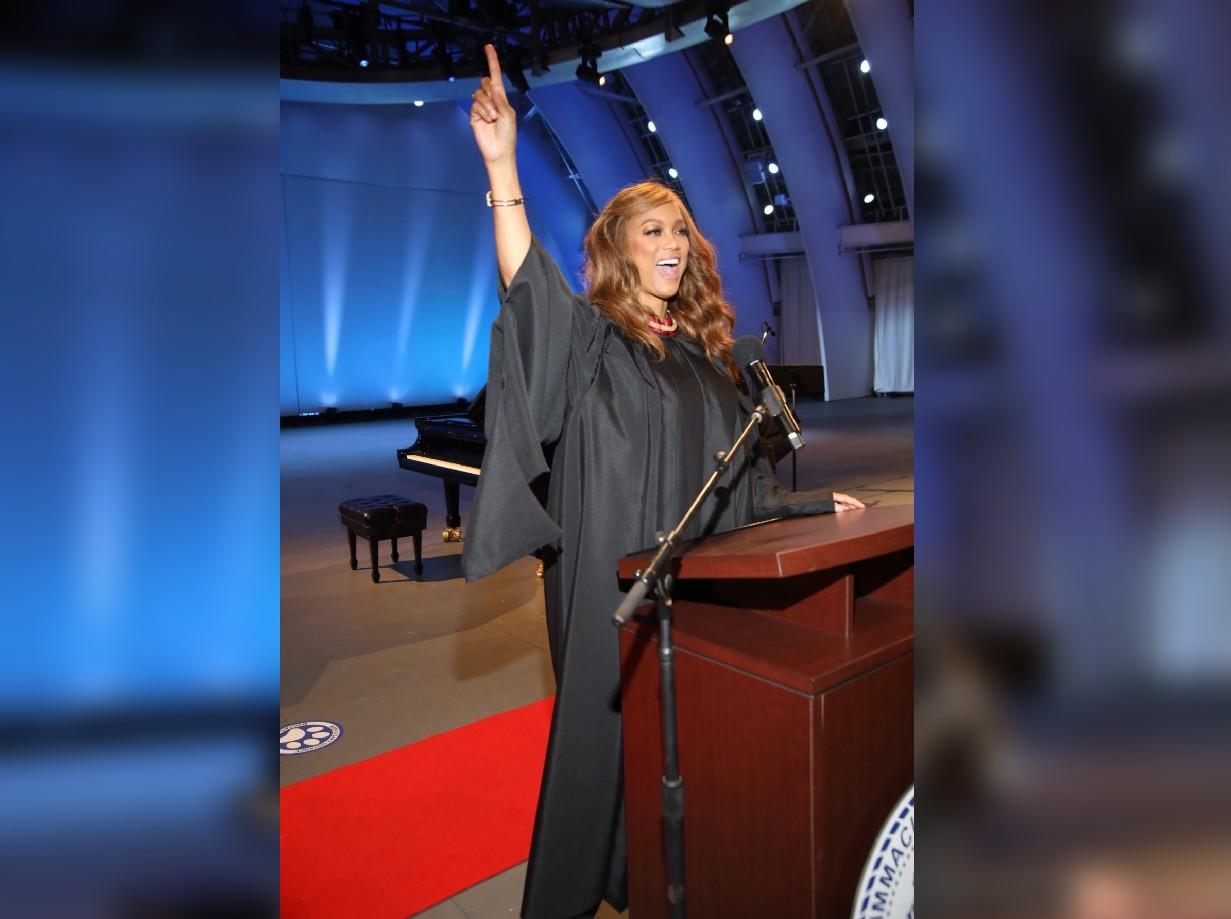 Tyra Banks Delivers Commencement Address At Her Former High School In