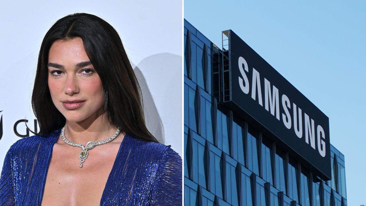 Photo of Dua Lipa and Samsung.