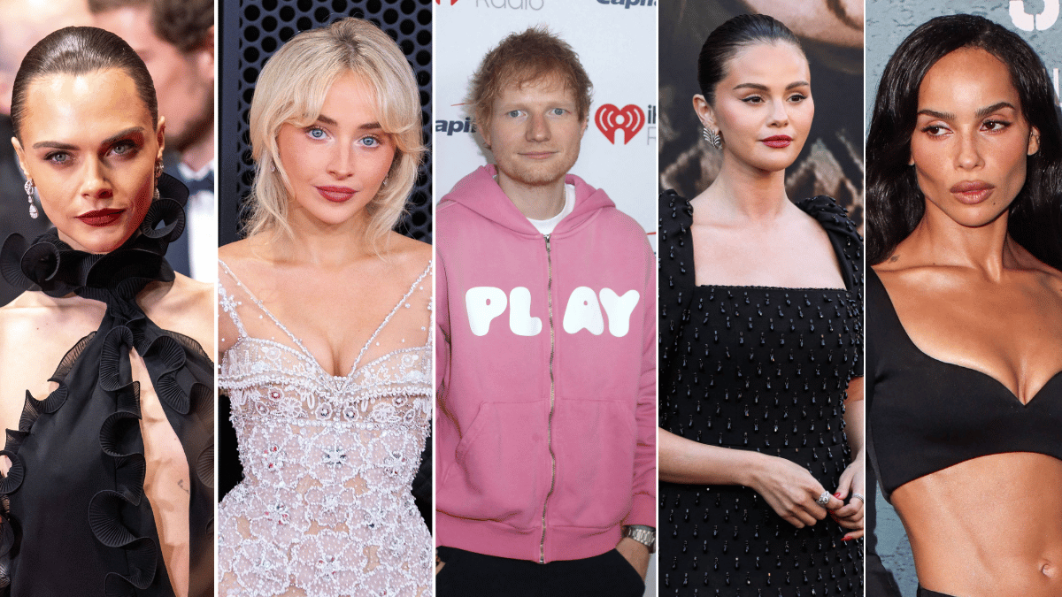 Cara Delevigne; Sabrina Carpenter; Ed Sheeran; Selena Gomez; Zoë Kravitz.