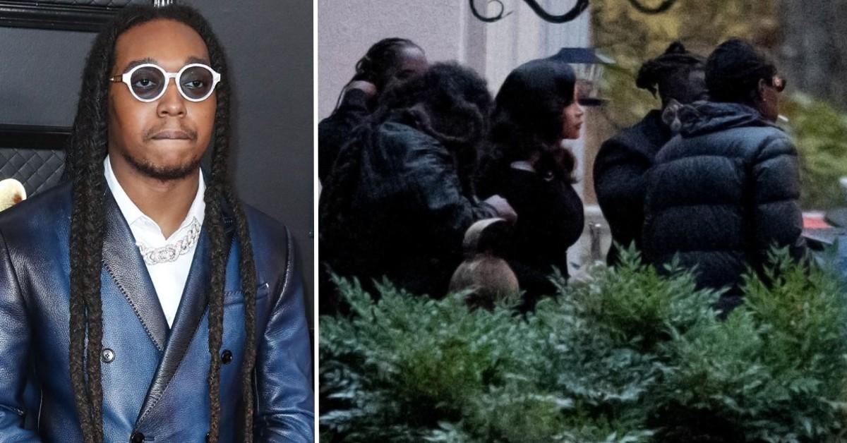 Wake The Rapper Cardi B, Offset & Quavo Attend Migos Rapper Takeoff's Wake