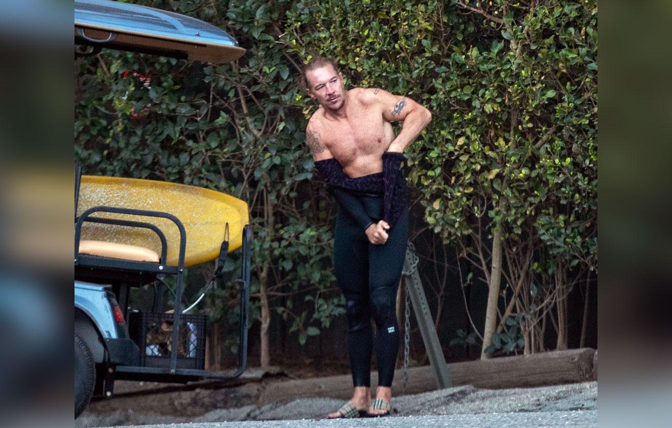 diplo shows amazing body tattoos surfing malibu