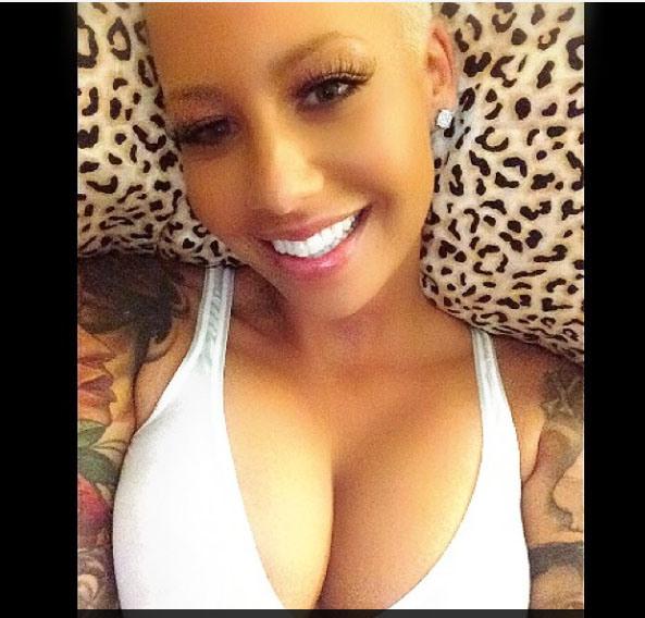 Amber Rose Flaunts Her 36H Cleavage on Instagram