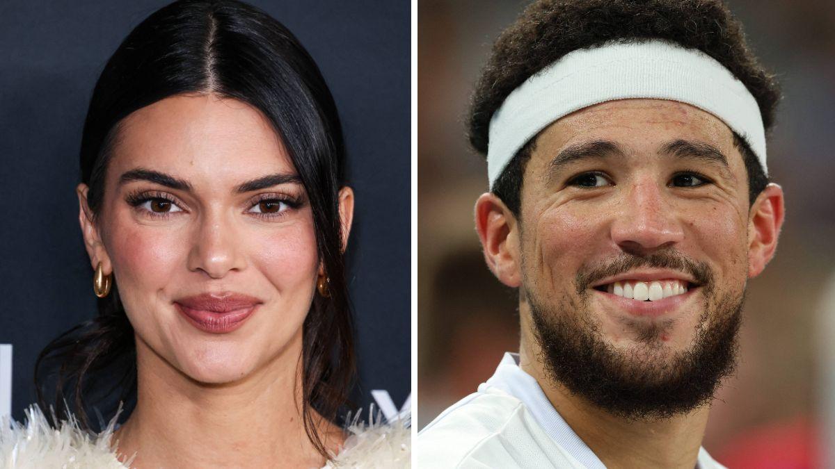split photo of Kendall Jenner & Devin Booker