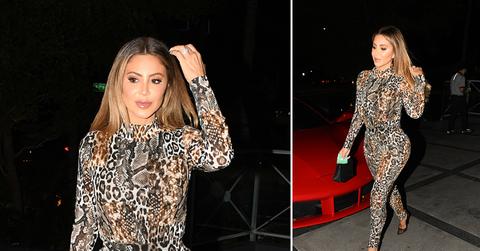 larsa pippen arrives at nobu miami in leopard catsuit