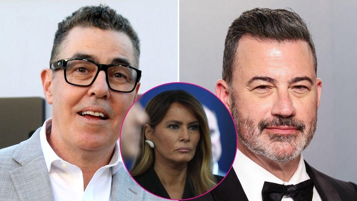 Composite photo of Adam Carolla, Jimmy Kimmel and Melania Trump.