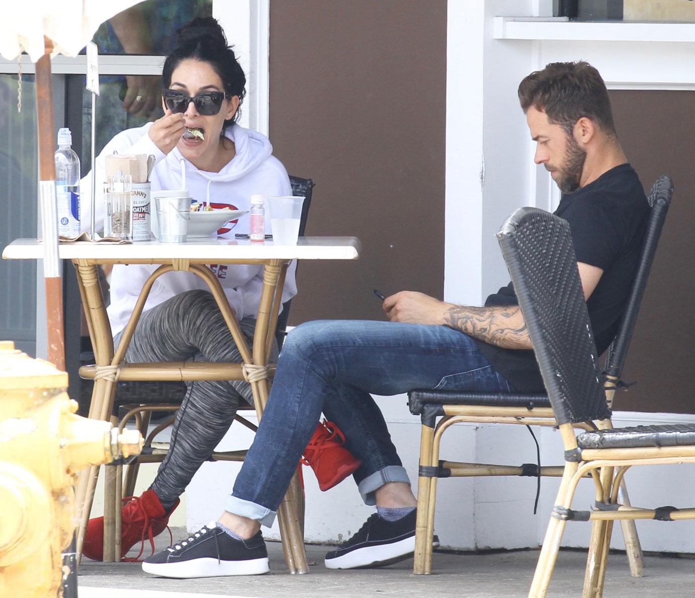 Nikki Bella and Artem Chigvintsev Look Cozy Eating Breakfast