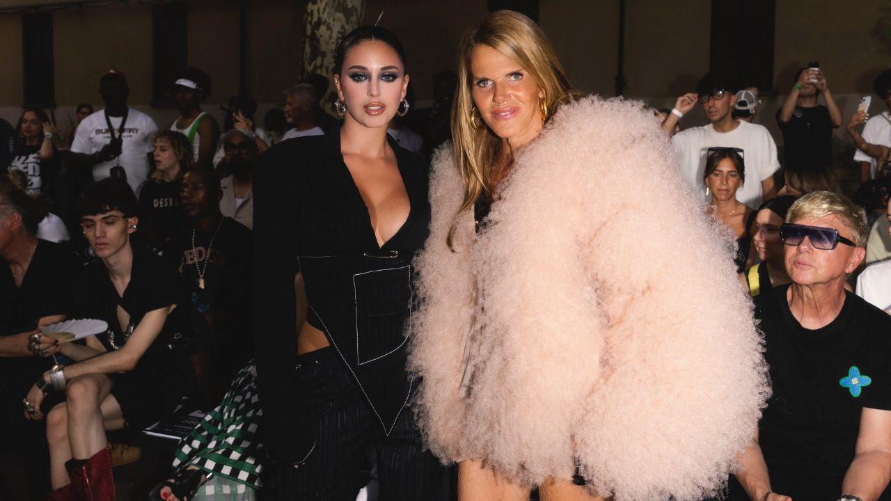 Araujo served up hot looks next to fashion legend and Vogue editor Anna Dello Russo at the PDF Channel event.