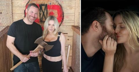 Two photos of Courtney Stodden with Jared Safier