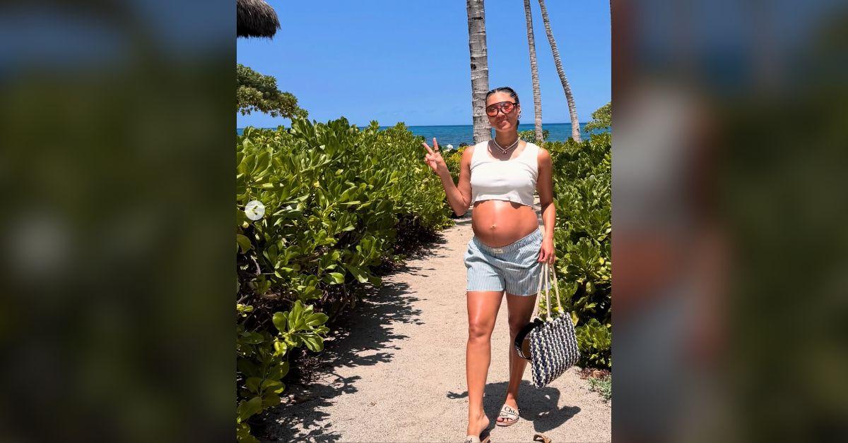 Image of Ally Love showed off her baby bump on vacation.