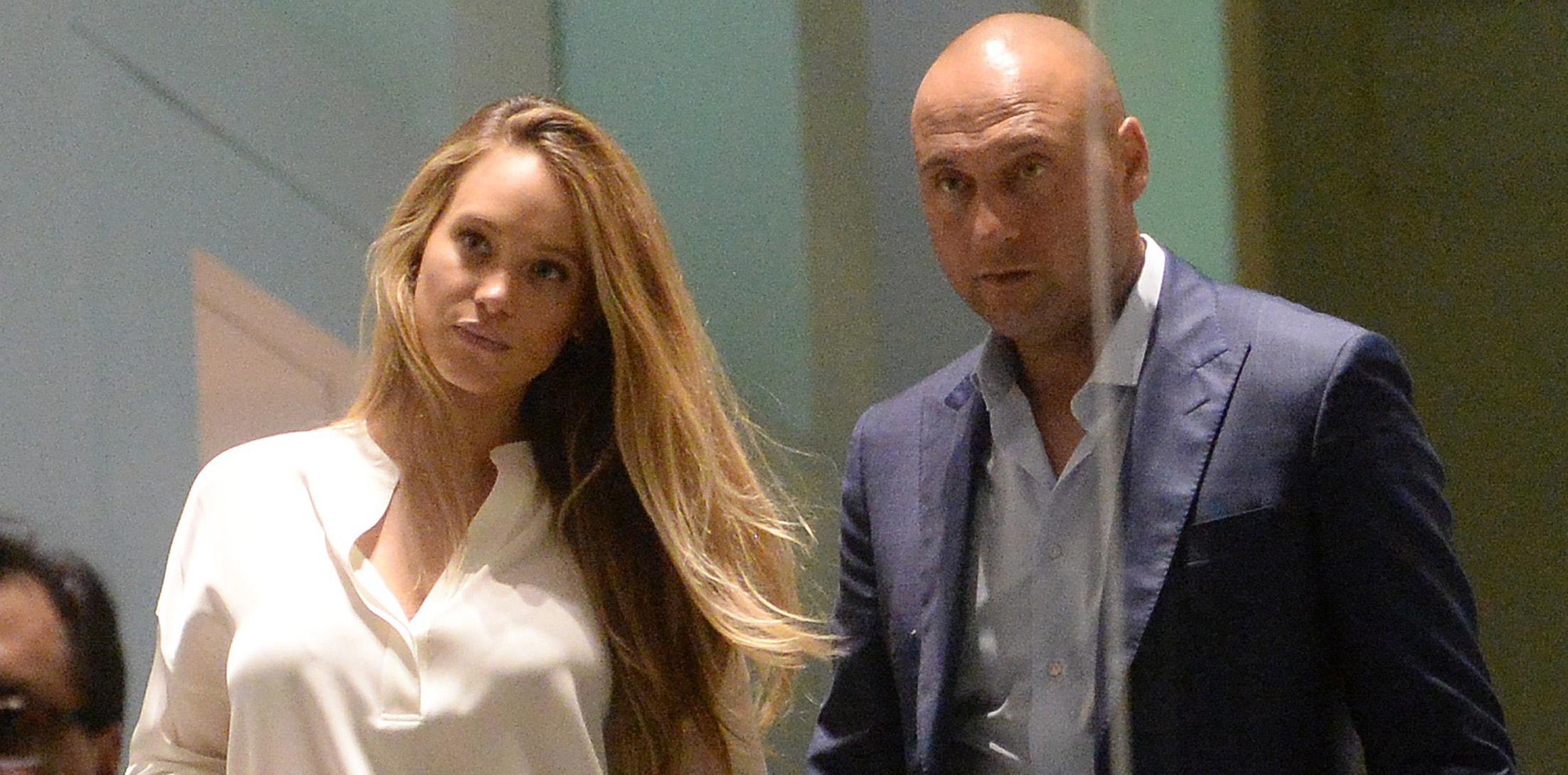 Derek and Hannah Jeter step out with baby girl