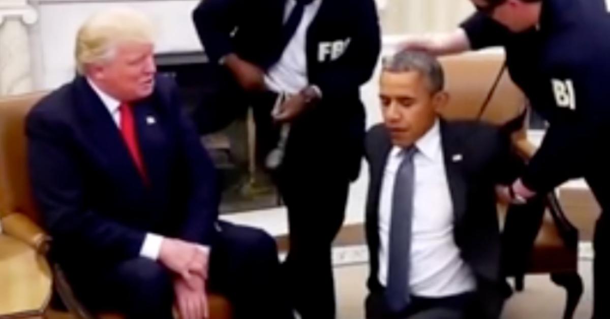 image of The president posted a fake video of Barack Obama being handcuffed by the FBI.