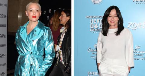 Composite photo of Rose McGowan and Shannen Doherty.