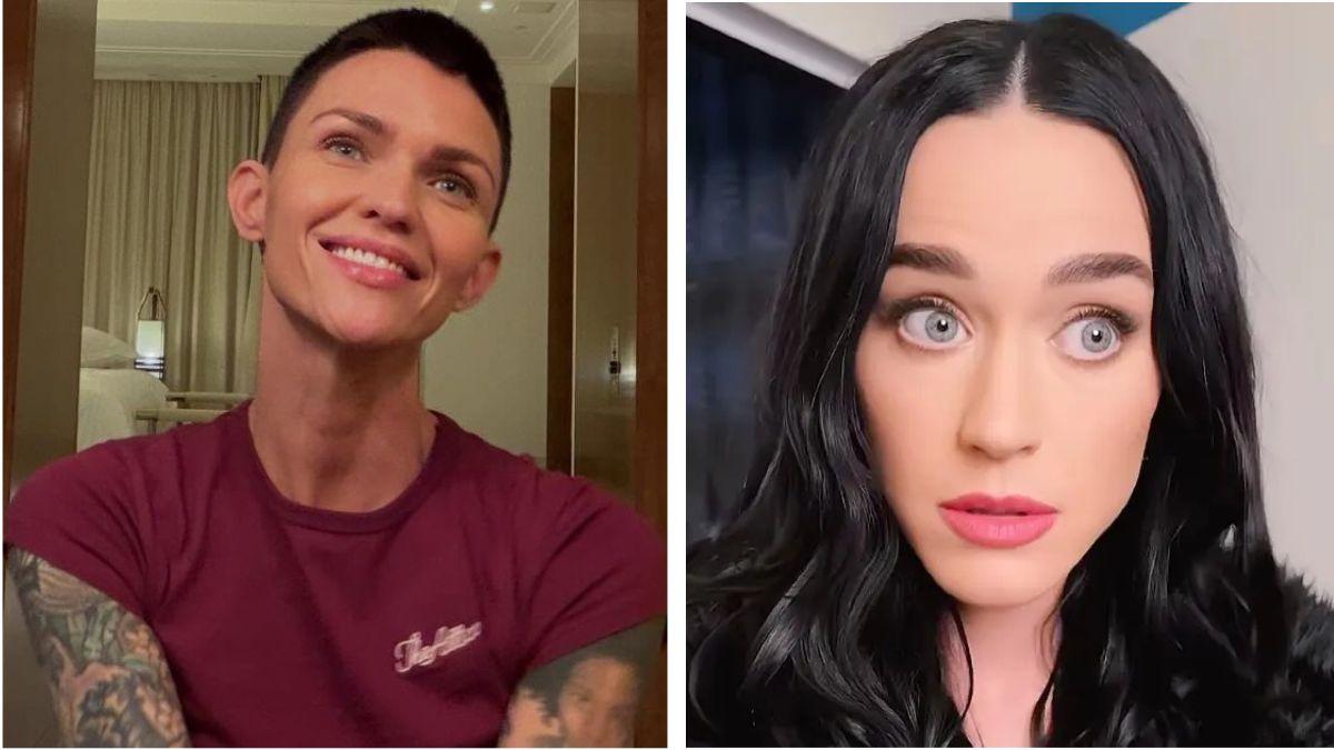 Split photo of Ruby Rose and Katy Perry