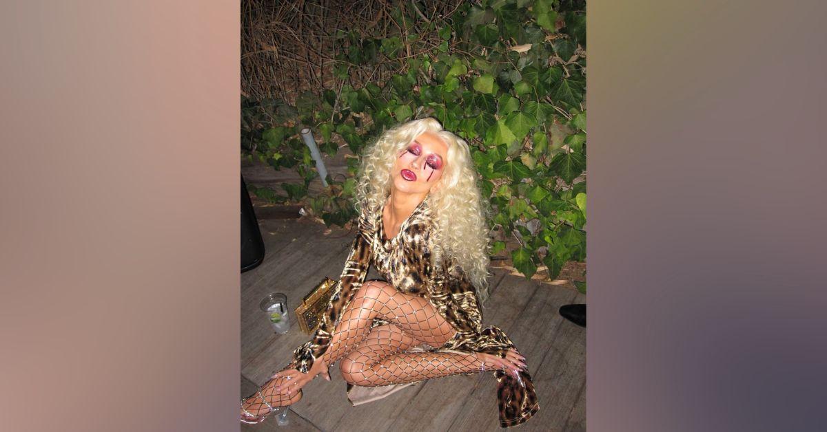 christina aguilera slim figure halloween leopard look