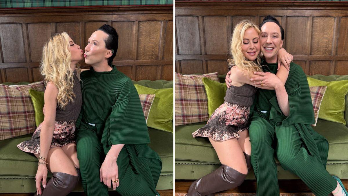 photo of Tara Lipinski and Johnny Weir.