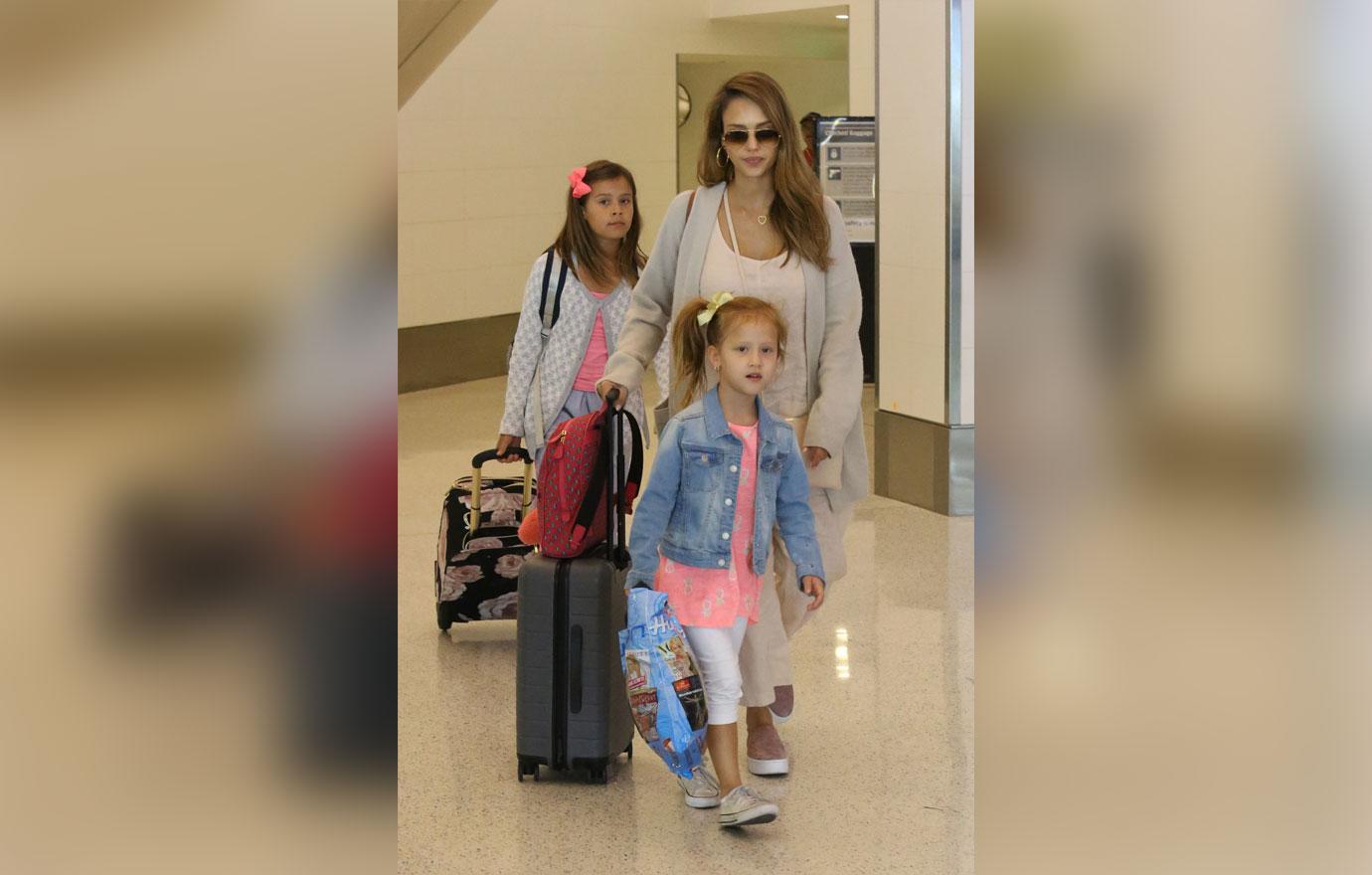 Jessica Alba arrives at LAX Airport