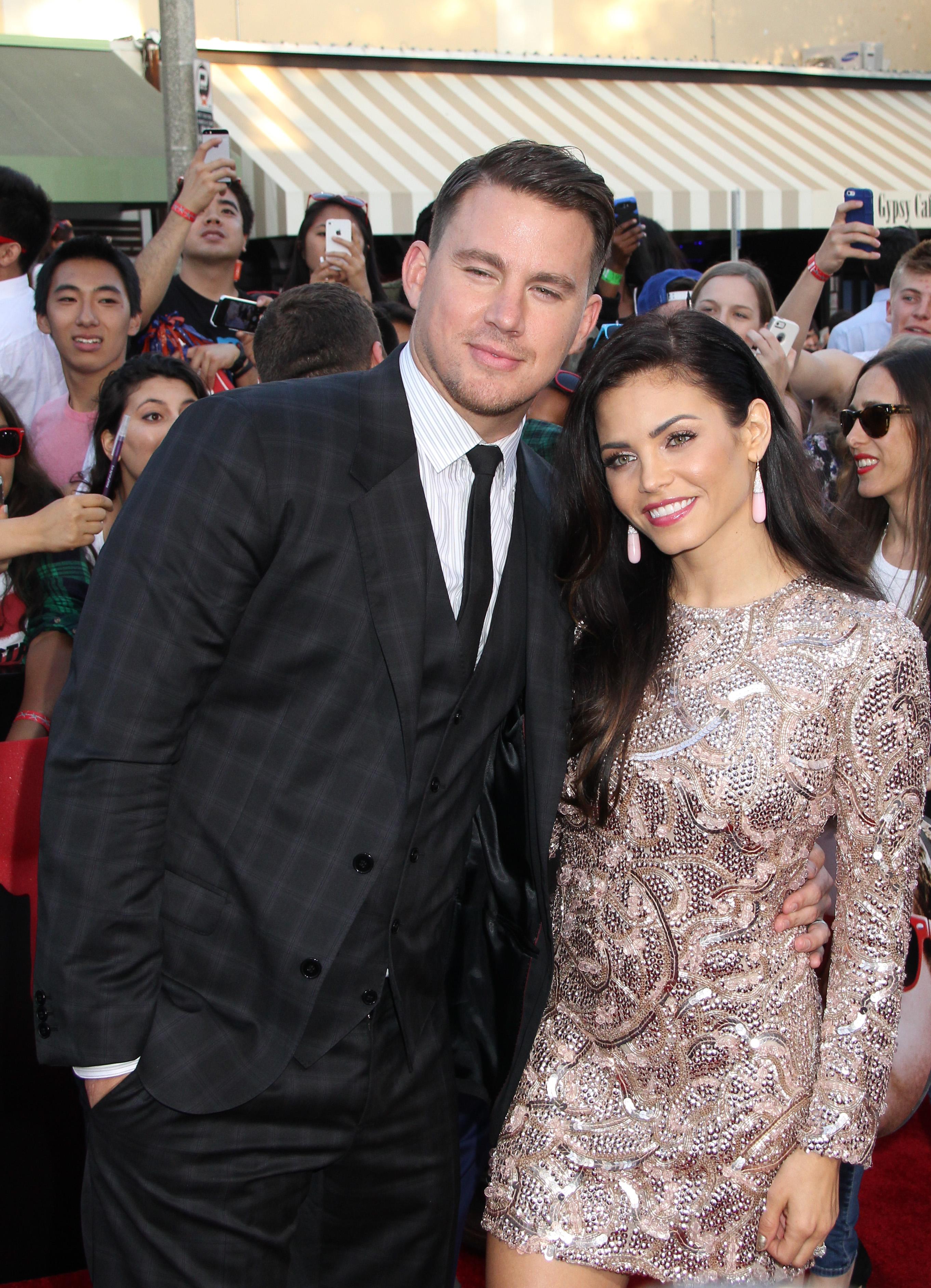 Jenna Dewan Tatum and Channing Tatum heat up the &quot;22 Jump Street&quot; premiere carpet while Channing and Jonah Hill have a bit of boyish fun