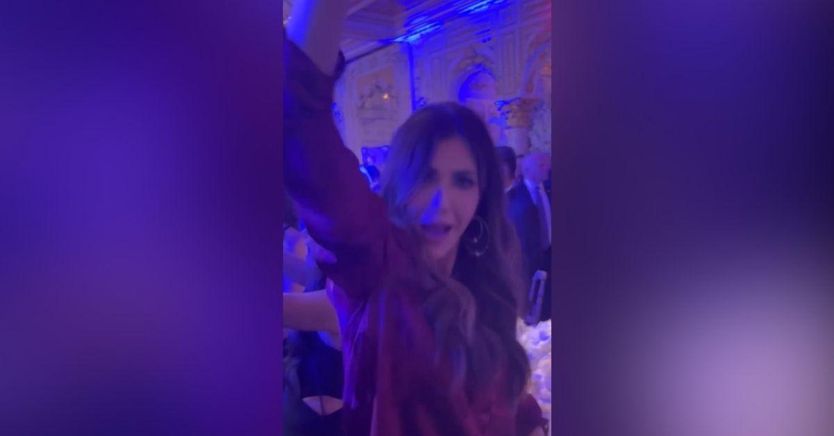 image of Kristi Noem was seen dancing to 'Ice Ice Baby' at Donald Trump’s New Year’s Eve party at Mar-a-Lago.