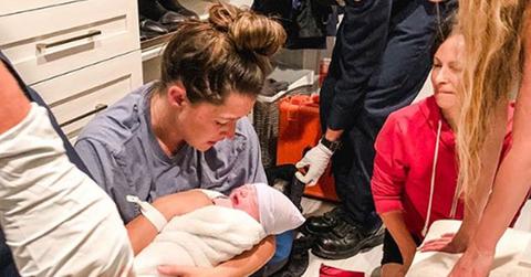 Jade Roper Tolbert giving birth in closet