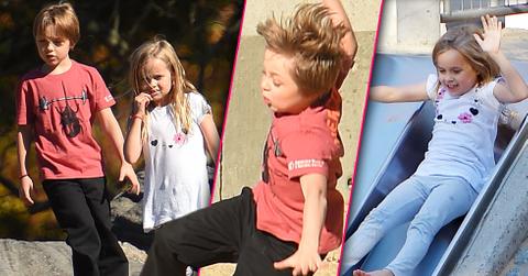 Angelina jolie twins playdate