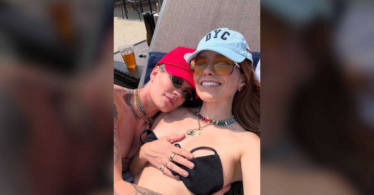 sophia bush bikini top nearly falls off vacationing girlfriend detroit photo