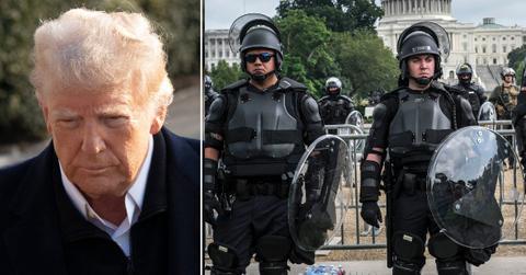 Split photo of Donald Trump.