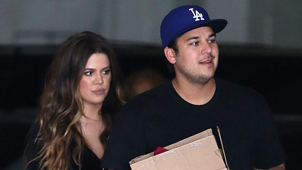 Rob Kardashian and Khloe Kardashian picking up Rob&#8217;s new sock collection in downtown Los Angeles