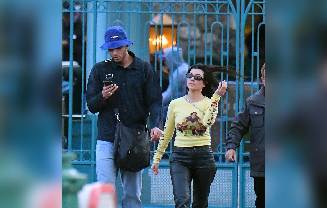 Kourtney Kardashian & Ex Younes Bendijma Travel To Disneyland