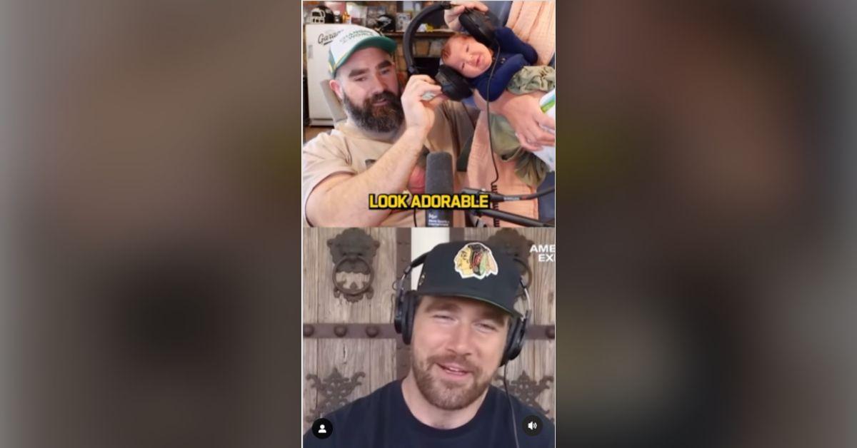 Photo of Jason Kelce, Finn Kelce and Travis Kelce