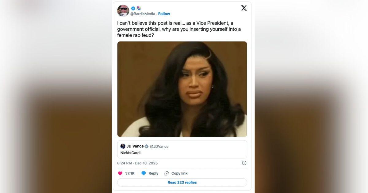 image of Social media users are bashing J.D. Vance for involving himself in the feud.